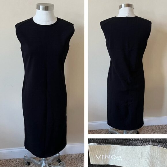 Vince Sleeveless Midi Dress/Solid Black 26121 - Picture 1 of 7